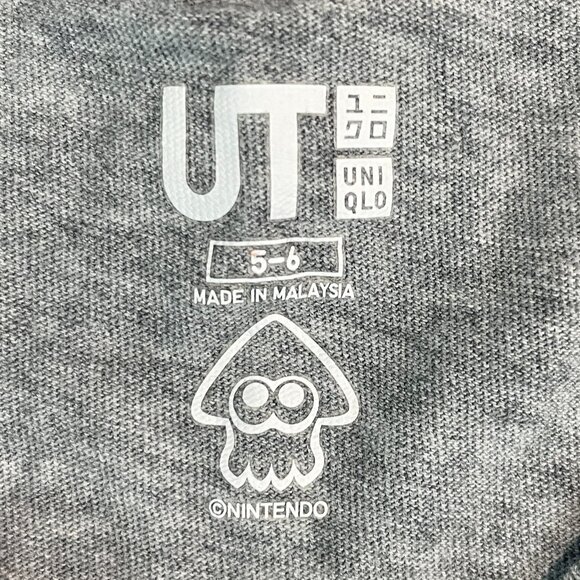 Nintendo Splatoon Boys Uniqlo  Gray Multi Colour T-shirt Size 5-6 (SKU: 68B) - Picture 3 of 3